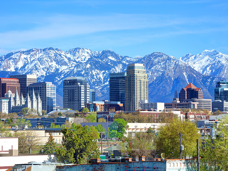 Utah skyline and mountains
